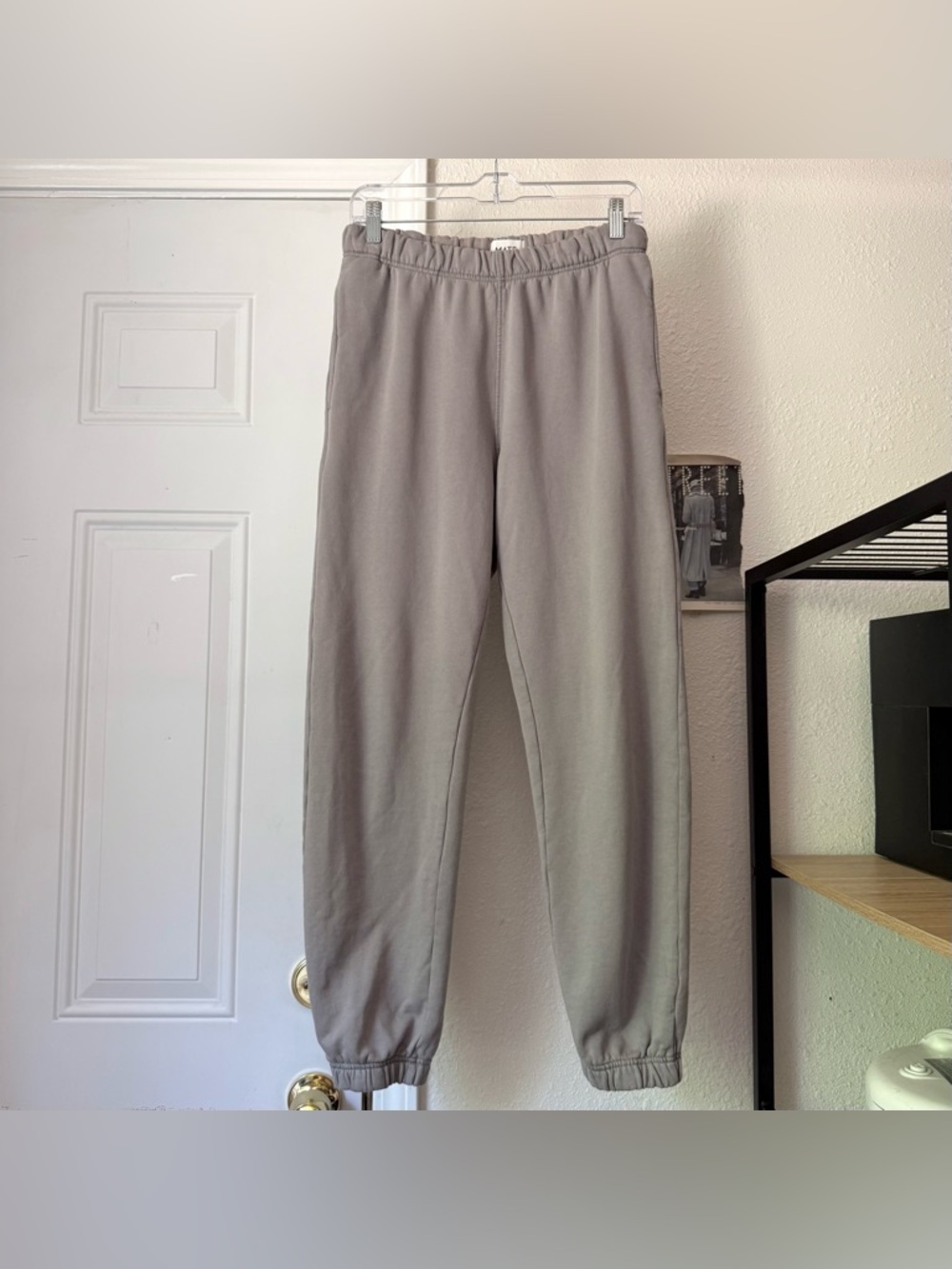 MATE THE LABEL grey organic cotton‎ teeey knit pull on jogger sweat pants